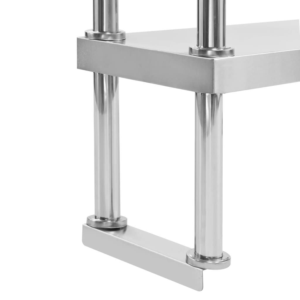 Table De Travail De Cuisine Avec Étagère 120X60X150 Cm Inox