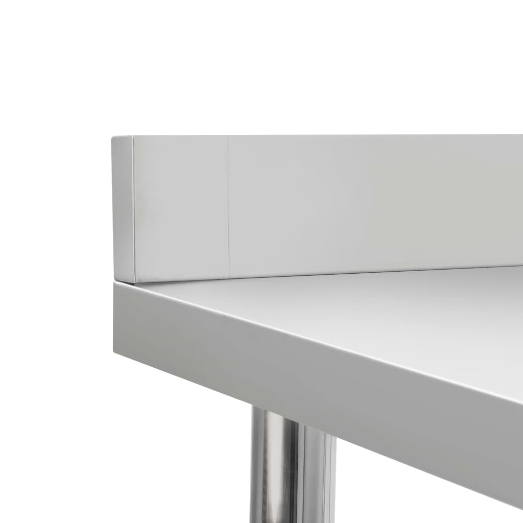 Table De Travail De Cuisine Avec Étagère 120X60X150 Cm Inox
