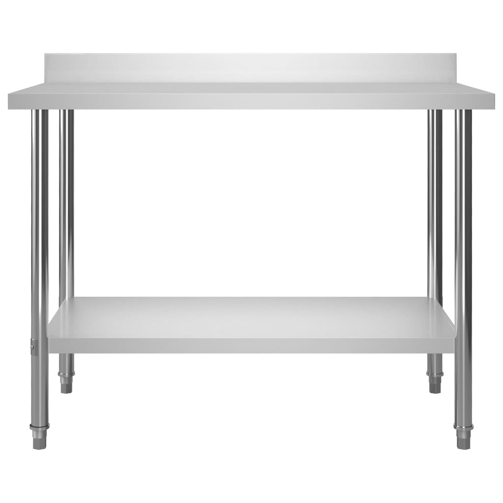 Table De Travail De Cuisine Avec Étagère 120X60X150 Cm Inox