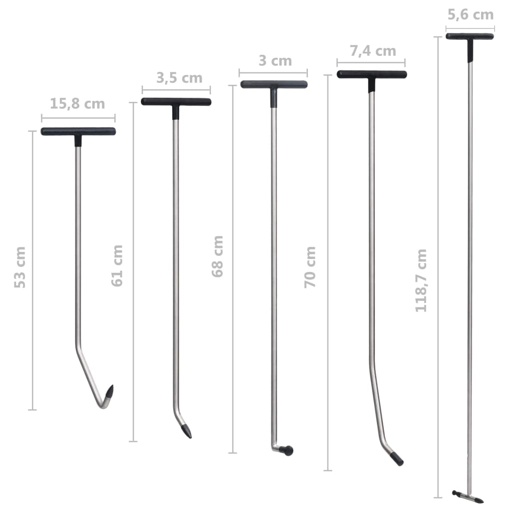 Kit De Débosselage Sans Peinture 5 Pcs Acier Inoxydable