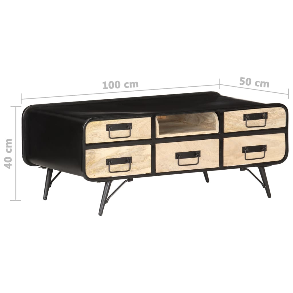 Table Basse 100X50X40 Cm Bois De Manguier Massif