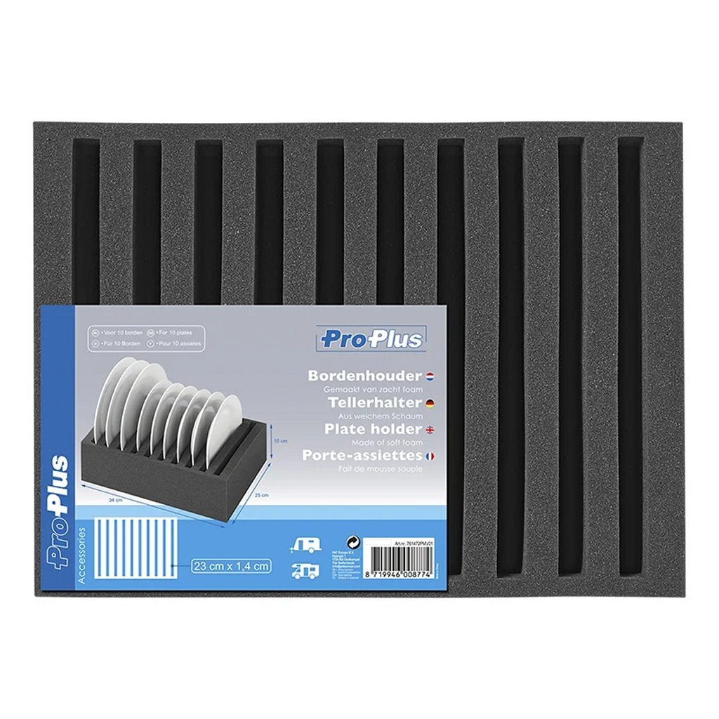 Proplus Bordenhouder Voor 10 Borden 34X25X14 Cm Zwart/Foam