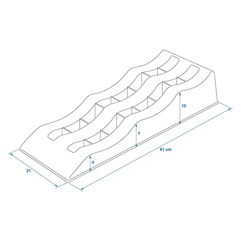 Proplus Oprijblok 61X21.3X12 Cm 3 Niveaus 4/7/10 Cm Zwart