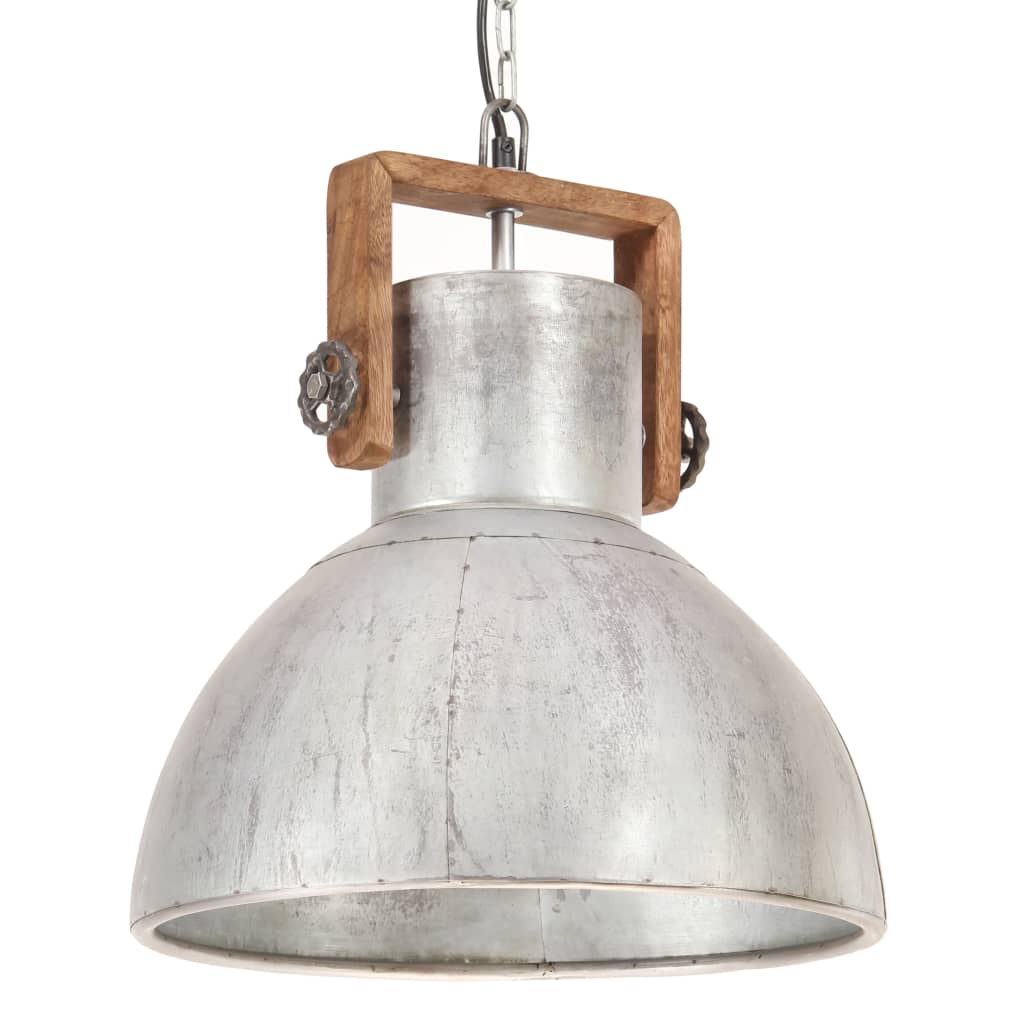 Lampe Suspendue Industrielle 25 W É Rond 40 Cm E27 Argent