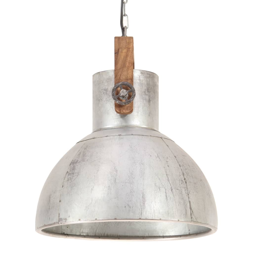 Lampe Suspendue Industrielle 25 W É Rond 40 Cm E27 Argent