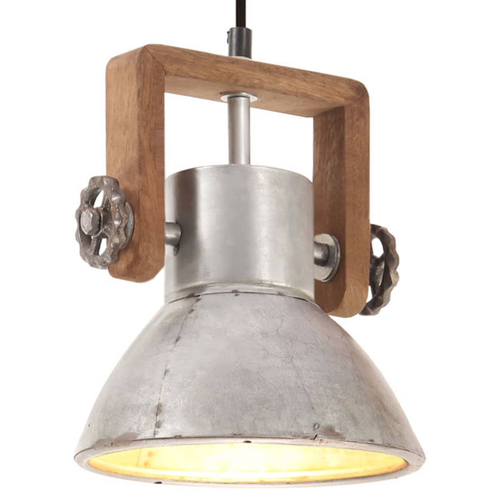 Lampe Suspendue Industrielle 25 W É Rond 40 Cm E27 Argent