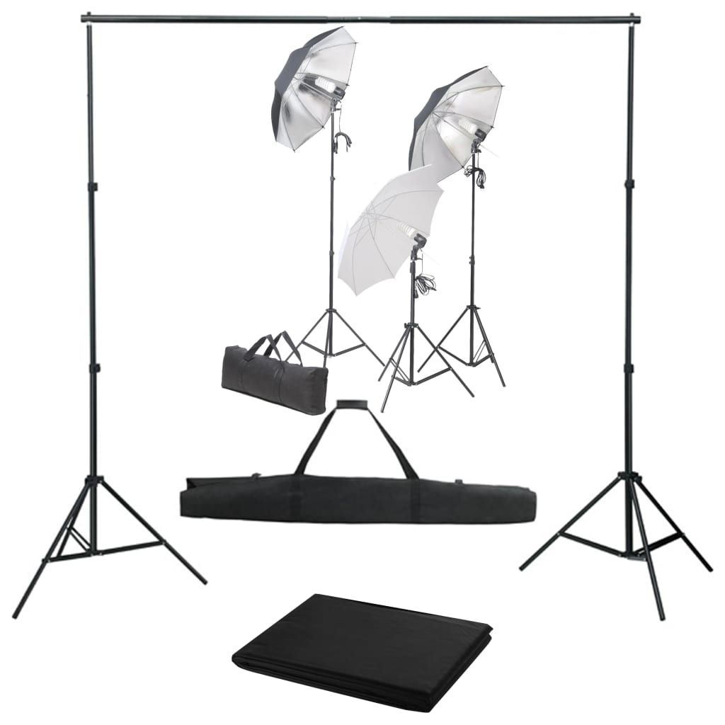Kit De Studio Photo Avec Ensemble D'éclairage Et Toile De Fond