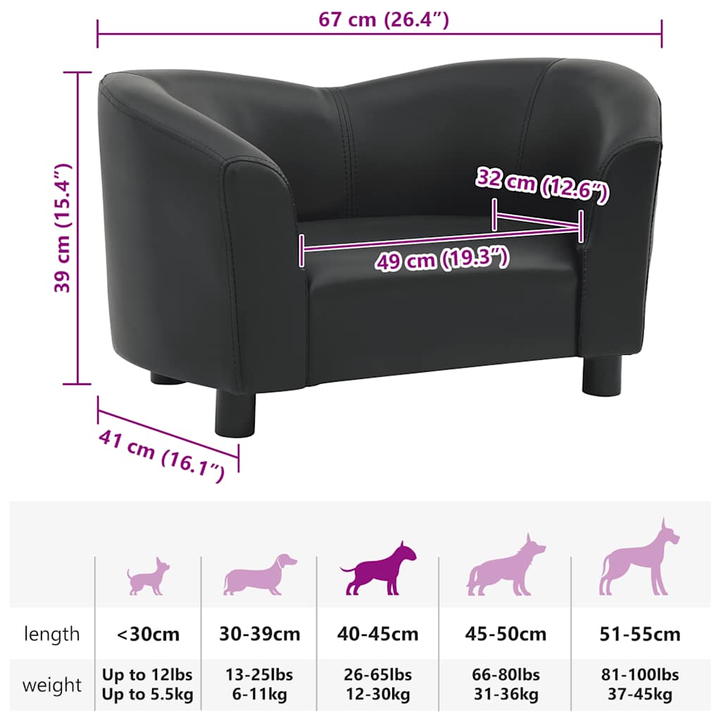 Canapé Pour Chien 67X41X39 Cm Similicuir