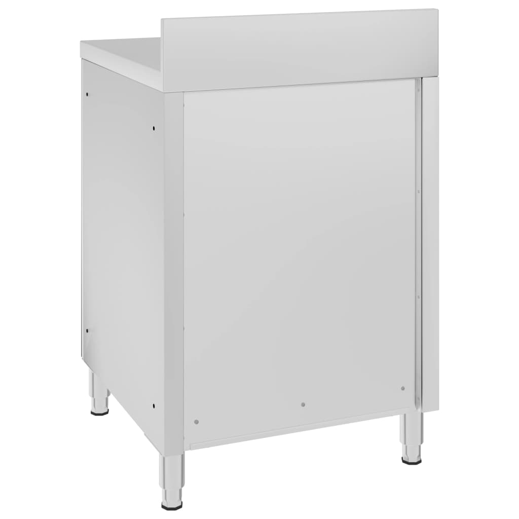 Table De Travail Commerciale Avec Armoire Inox