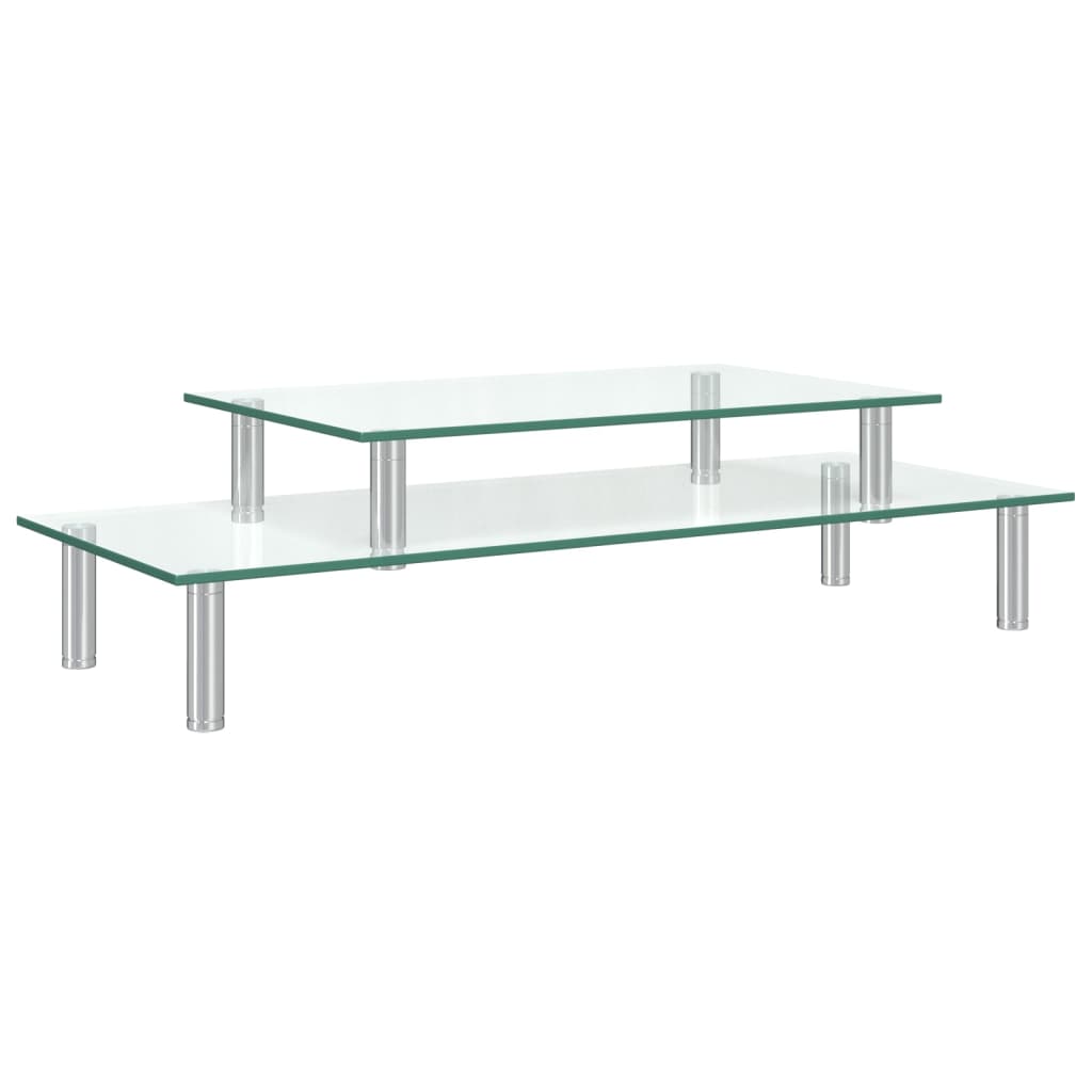 Support De Moniteur À 2 Niveaux Verre Transparent