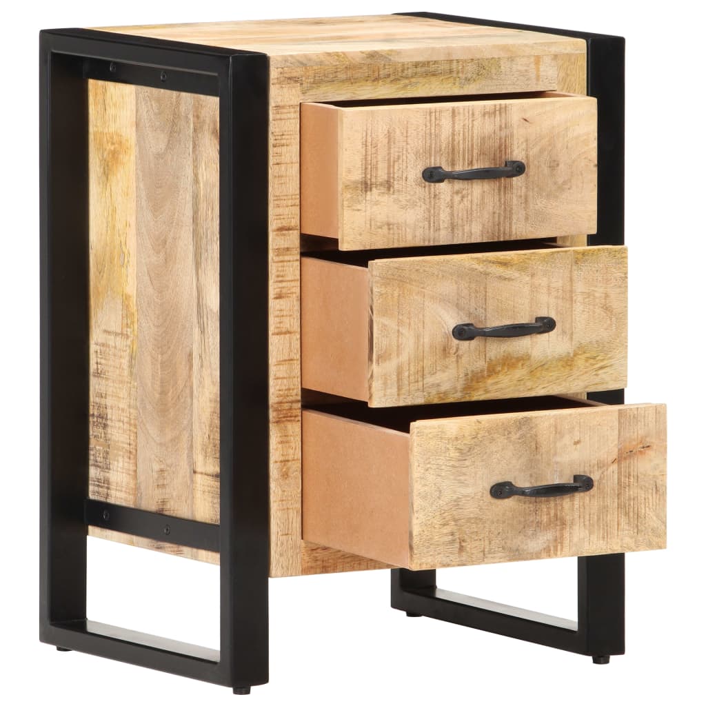 Table De Chevet 40X35X55 Cm Bois De Manguier Solide