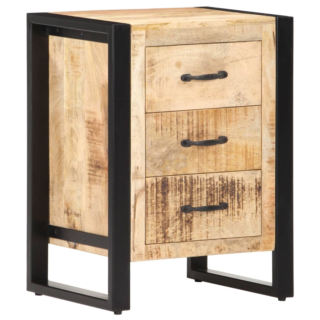 Table De Chevet 40X35X55 Cm Bois De Manguier Solide