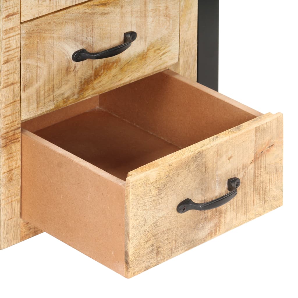 Table De Chevet 40X35X55 Cm Bois De Manguier Solide