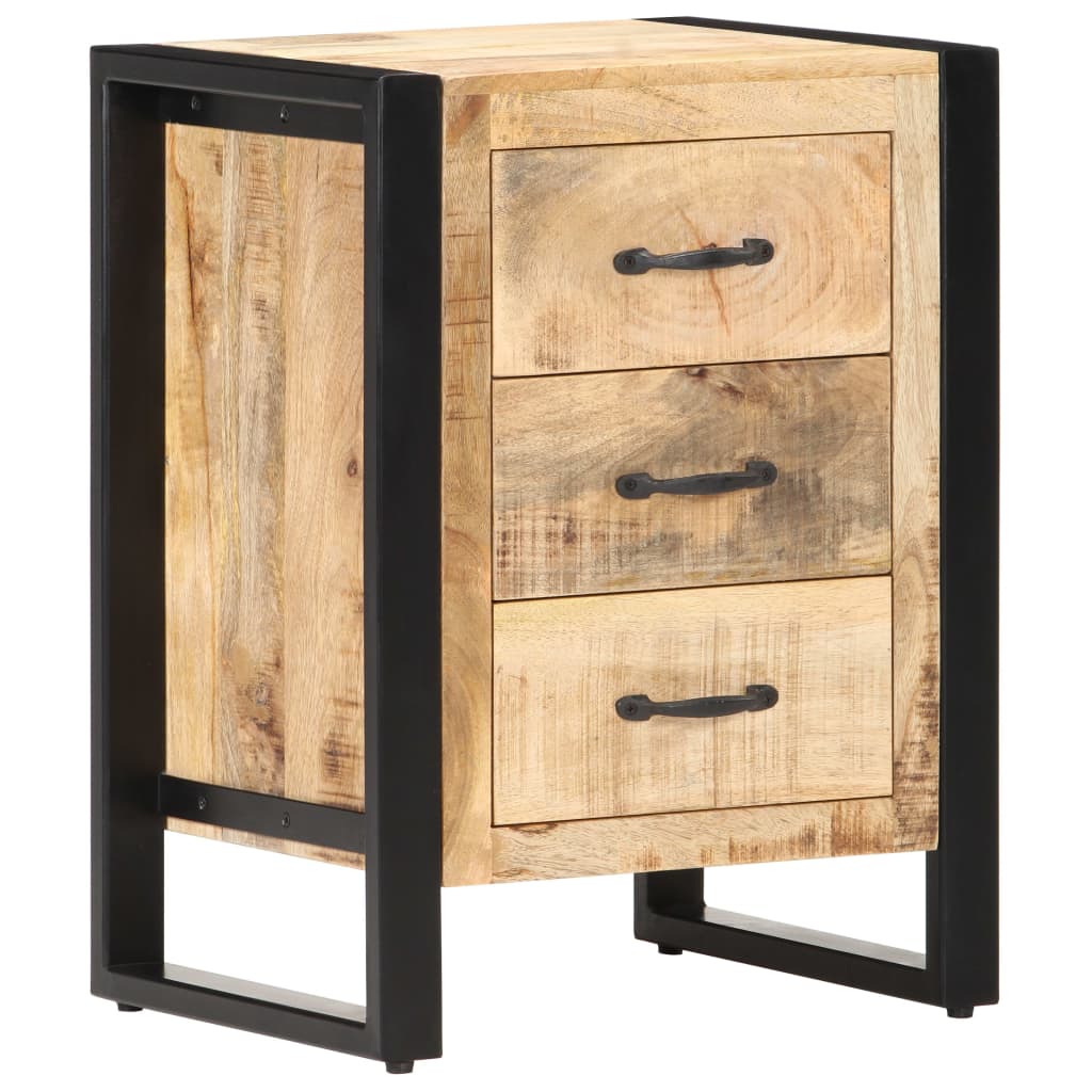 Table De Chevet 40X35X55 Cm Bois De Manguier Solide