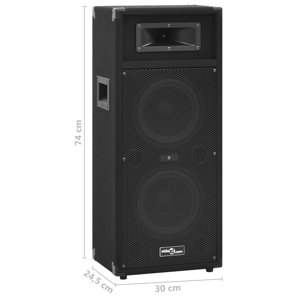 Haut-Parleurs De Scène Passives Professionnelles Hifi 2Pcs Noir
