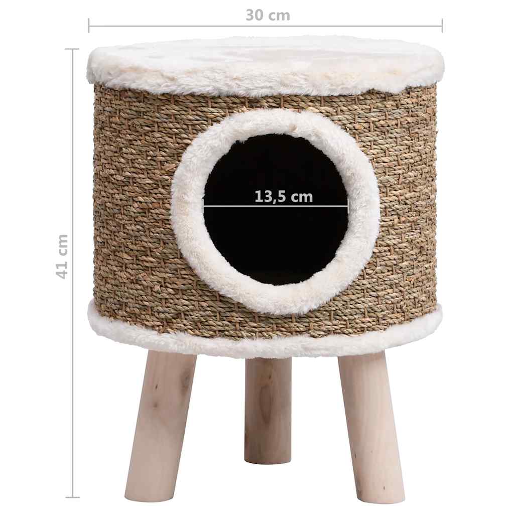 Maison Pour Chat Avec Pieds En Bois 41 Cm Herbiers Marins