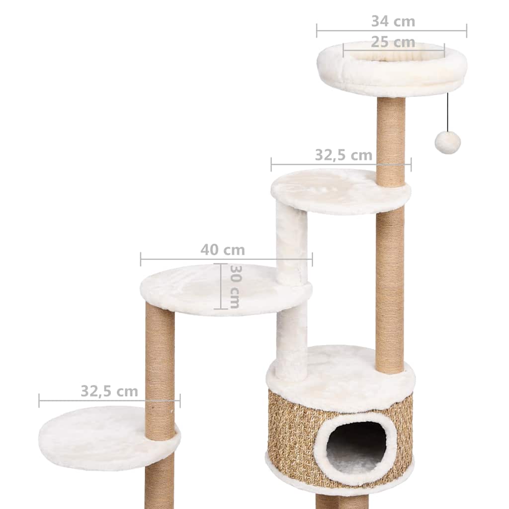 Arbre À Chat Coussin De Luxe Et Grattoir 148 Cm Herbiers Marins