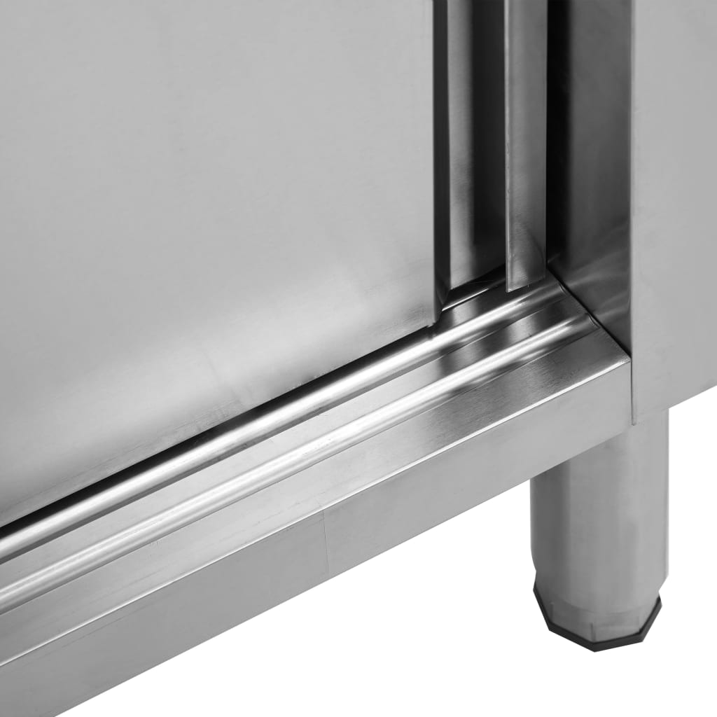 Tables Avec Portes Coulissantes 2 Pcs Inox