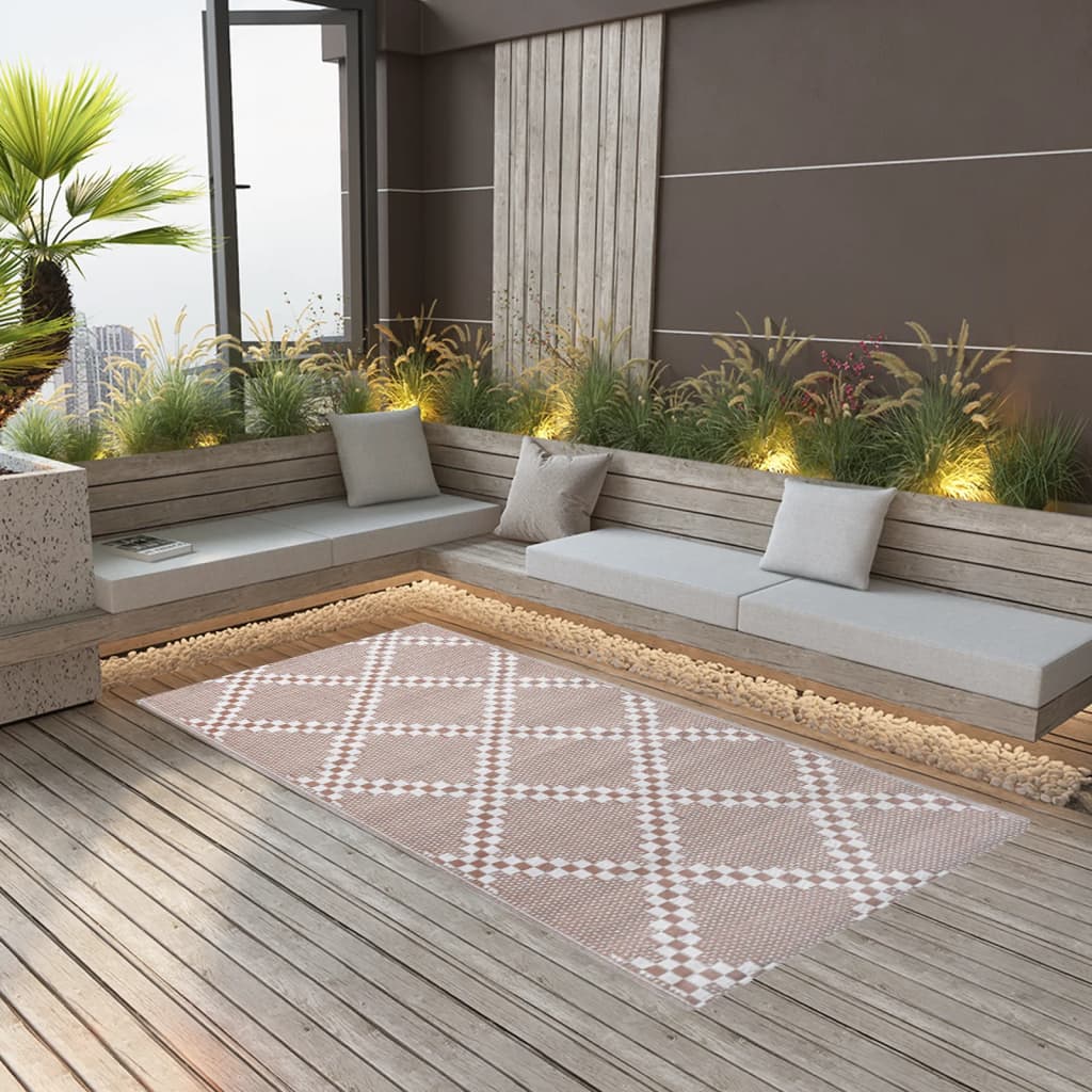 Tapis D'extérieur Arakil Marron Pp Marron Et Blanc
