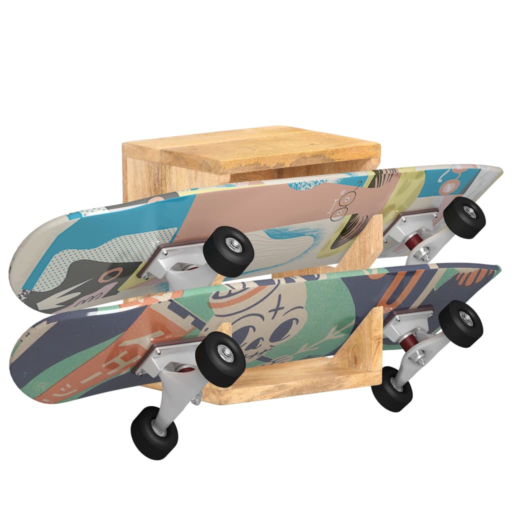 Support Mural De Planche À Roulettes 25X20X30 Cm Bois Manguier