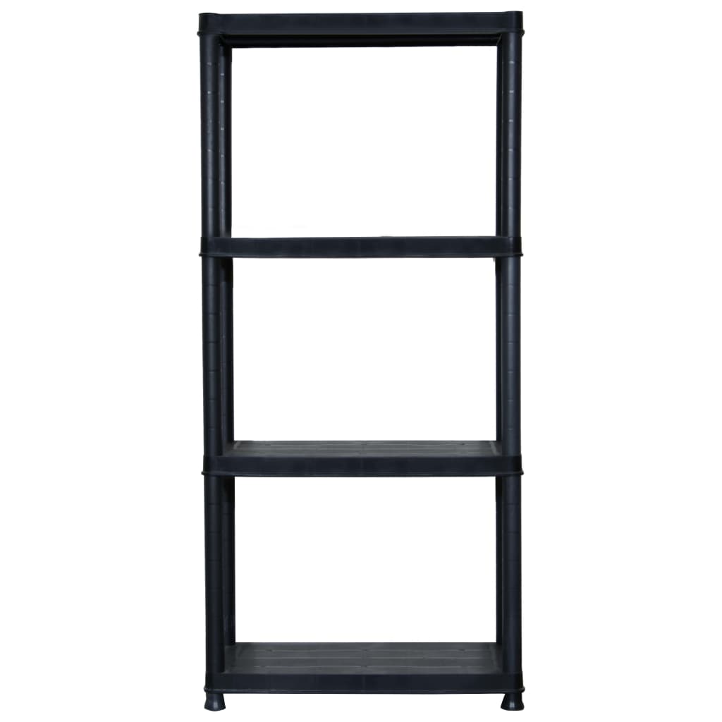 Étagère De Rangement À 4 Niveaux Noir 61X30,5X130 Cm Plastique