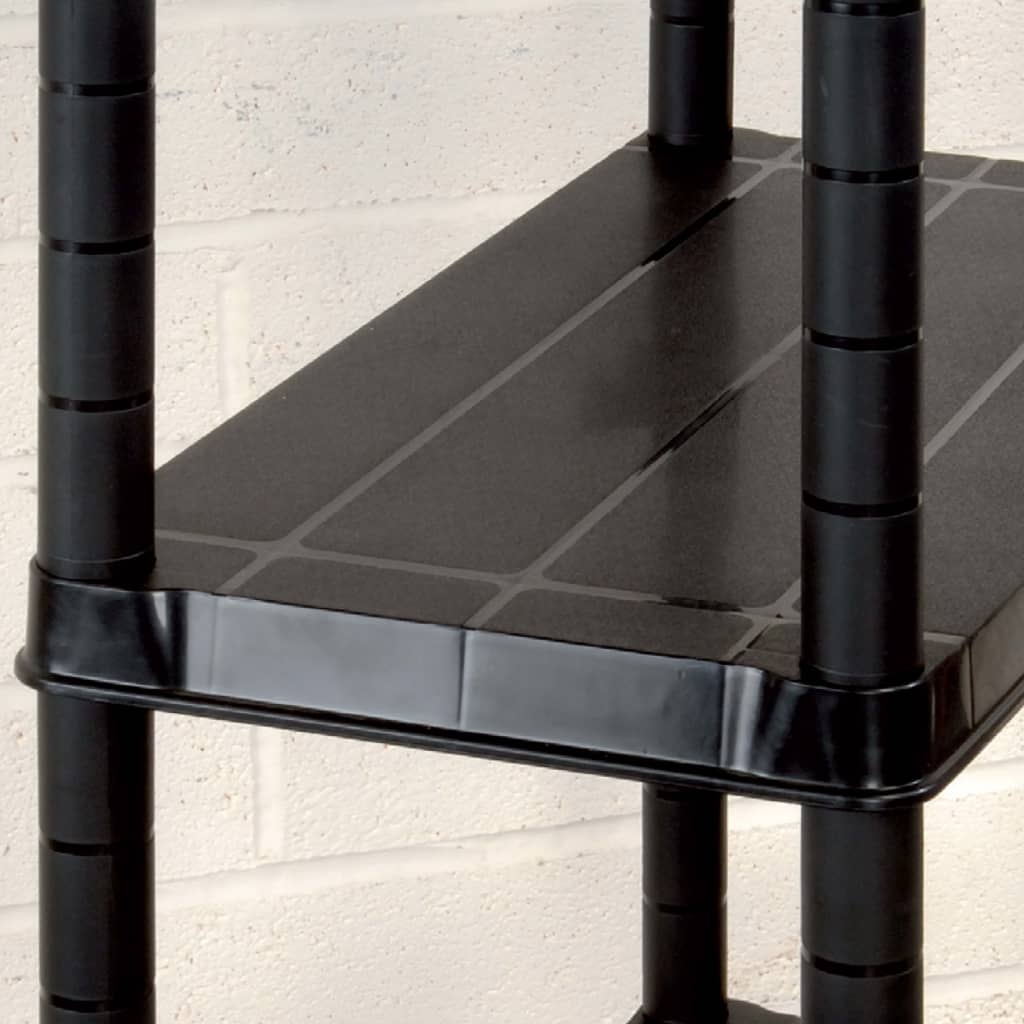 Étagère De Rangement À 4 Niveaux Noir 61X30,5X130 Cm Plastique
