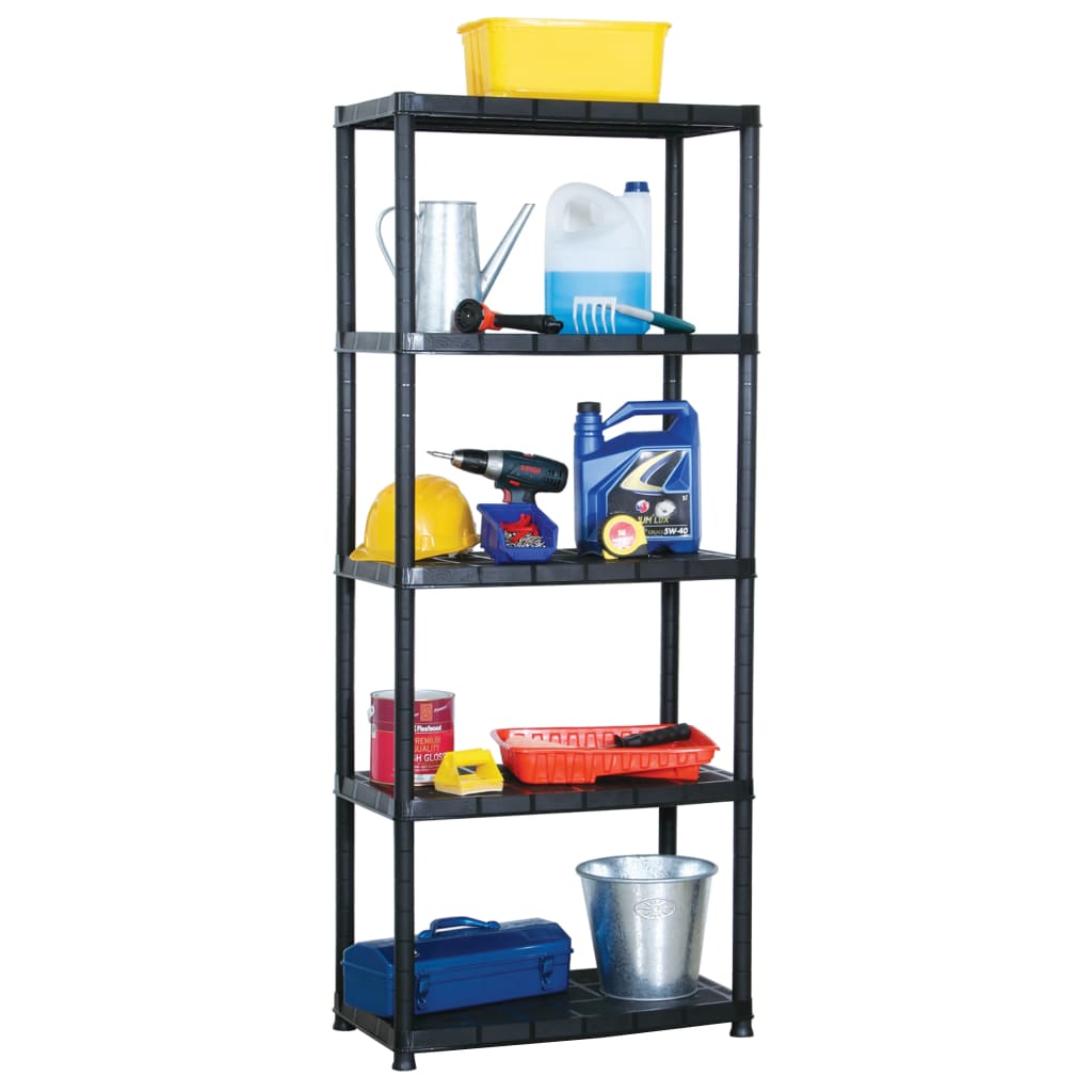 Étagère De Rangement À 4 Niveaux Noir 61X30,5X130 Cm Plastique