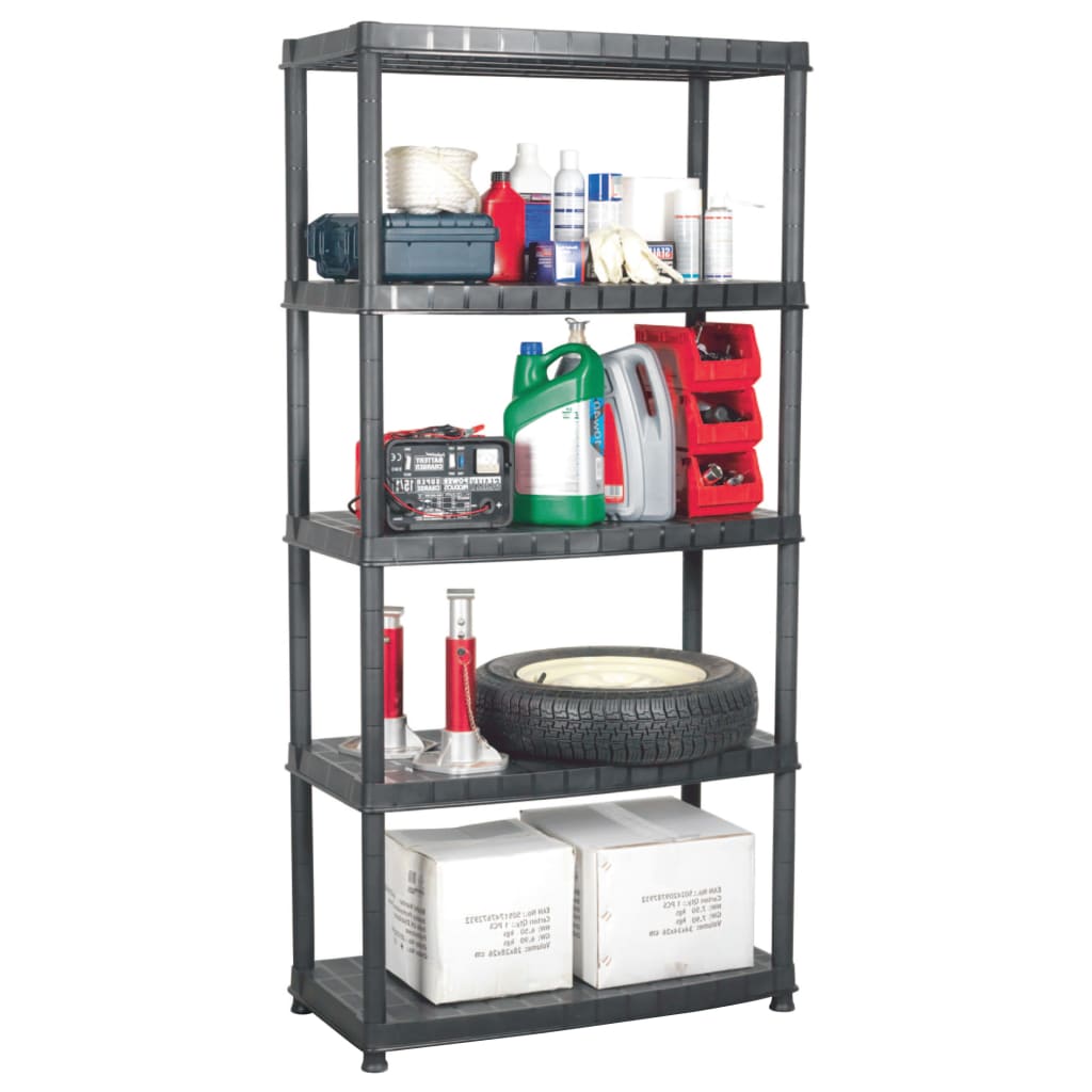 Étagère De Rangement À 4 Niveaux Noir 61X30,5X130 Cm Plastique