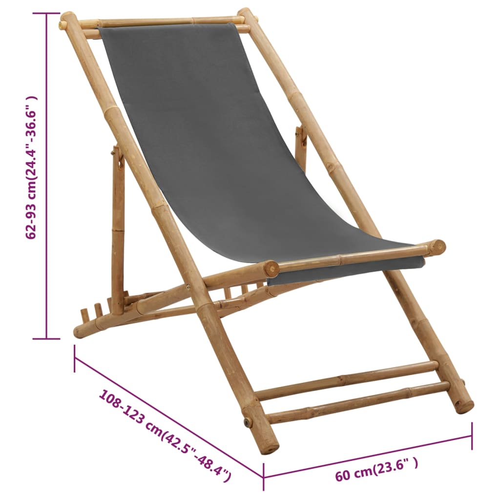 Chaise De Terrasse Bambou Et Toile