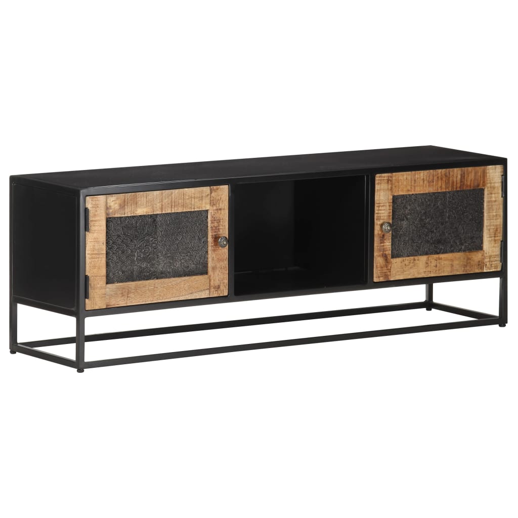 Meuble Tv 120X30X40 Cm Bois De Manguier Brut