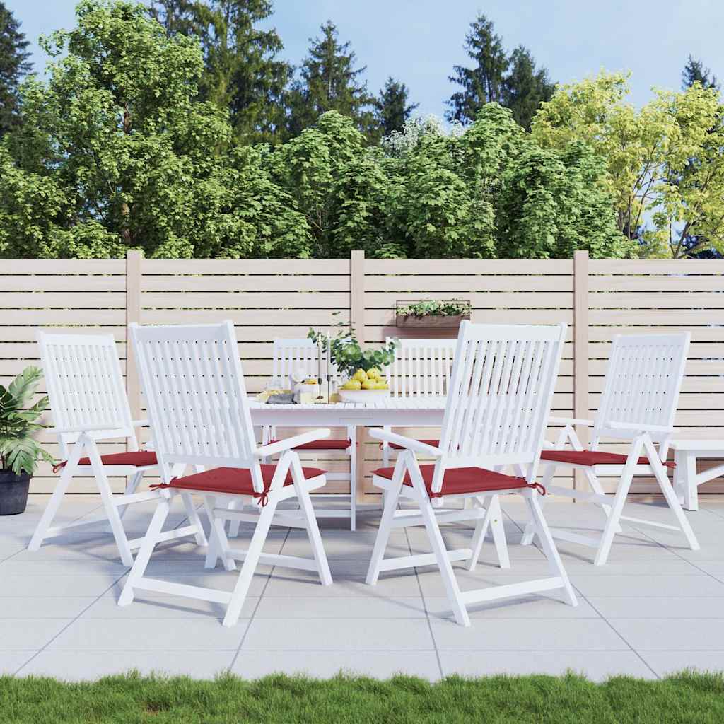 Coussins De Chaise De Jardin Lot De 6 Carreaux Rouges 40X40X3Cm
