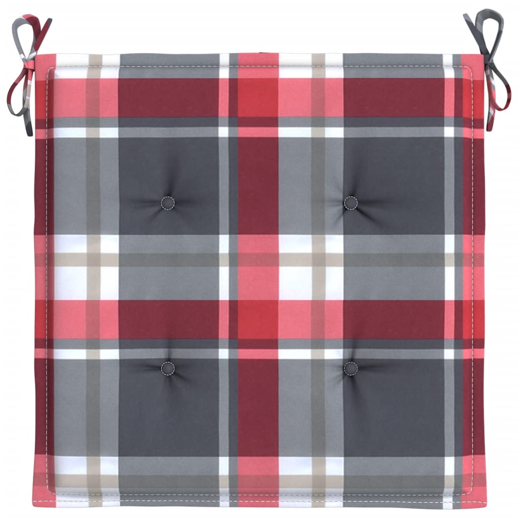 Coussins De Chaise De Jardin Lot De 6 Carreaux Rouges 40X40X3Cm