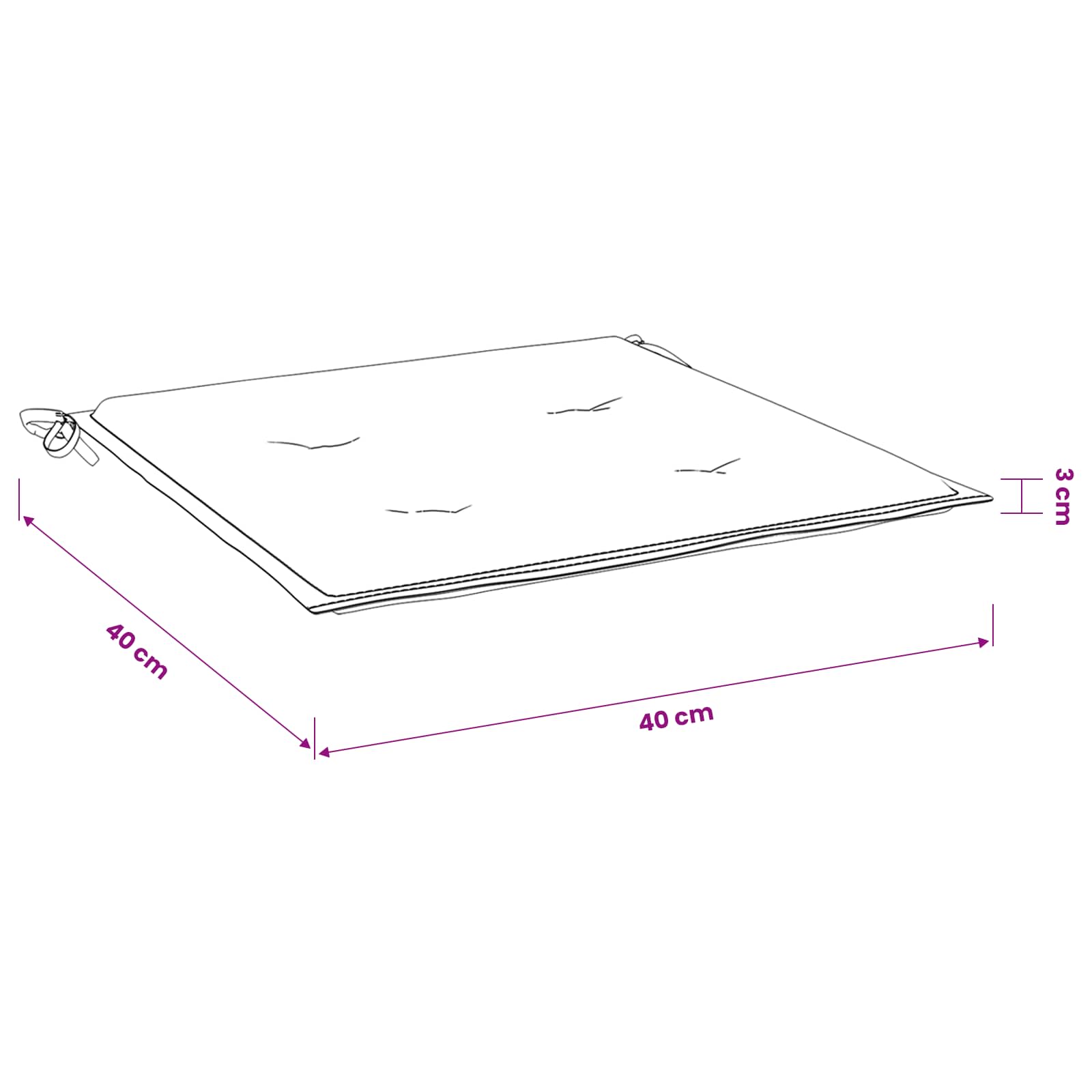 Coussins De Chaise De Jardin Lot De 6 Carreaux Rouges 40X40X3Cm