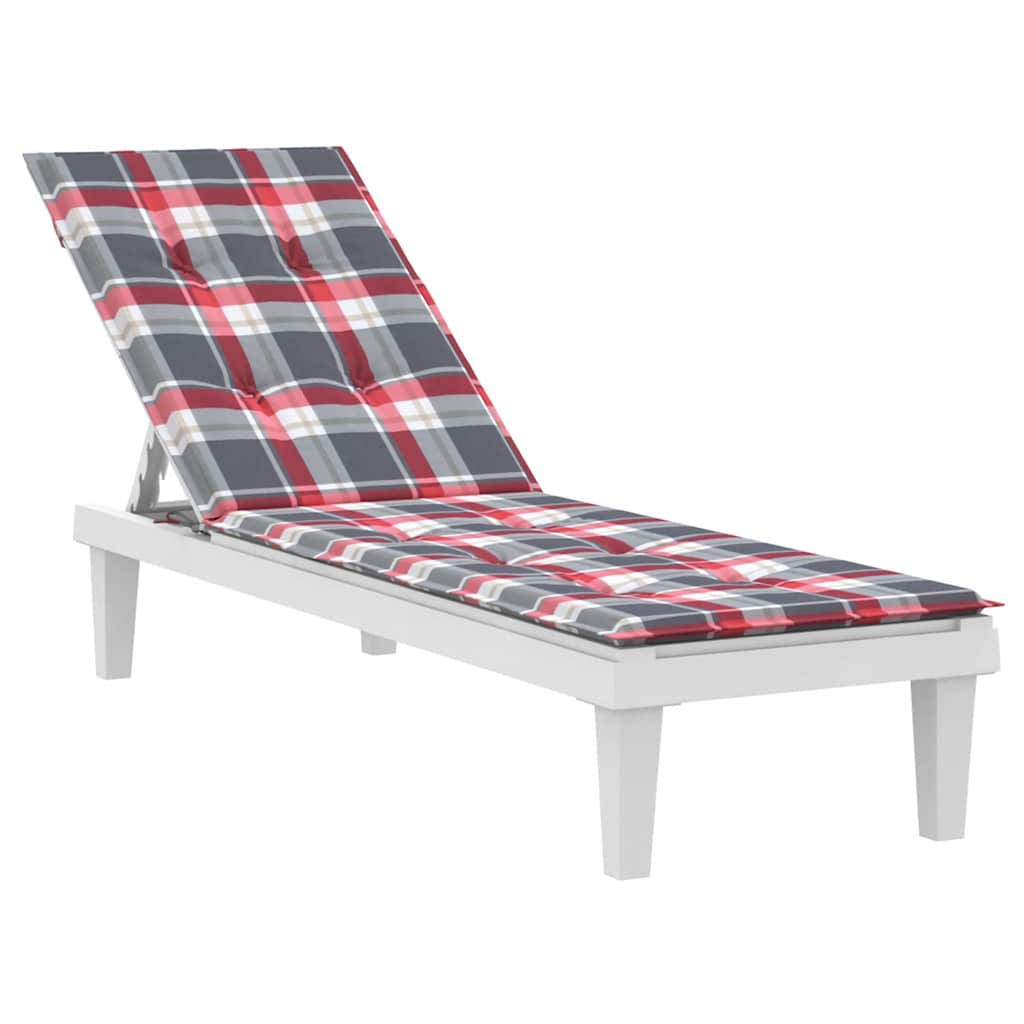 Coussin De Chaise De Terrasse Carreaux Rouge (75+105)X50X4 Cm
