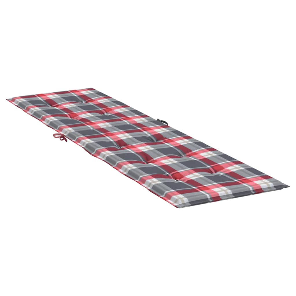 Coussin De Chaise De Terrasse Carreaux Rouge (75+105)X50X4 Cm