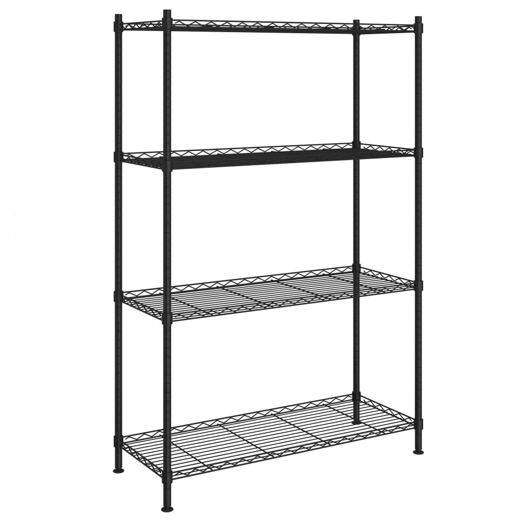 Étagère De Rangement 4 Niveaux 200 Kg Noir