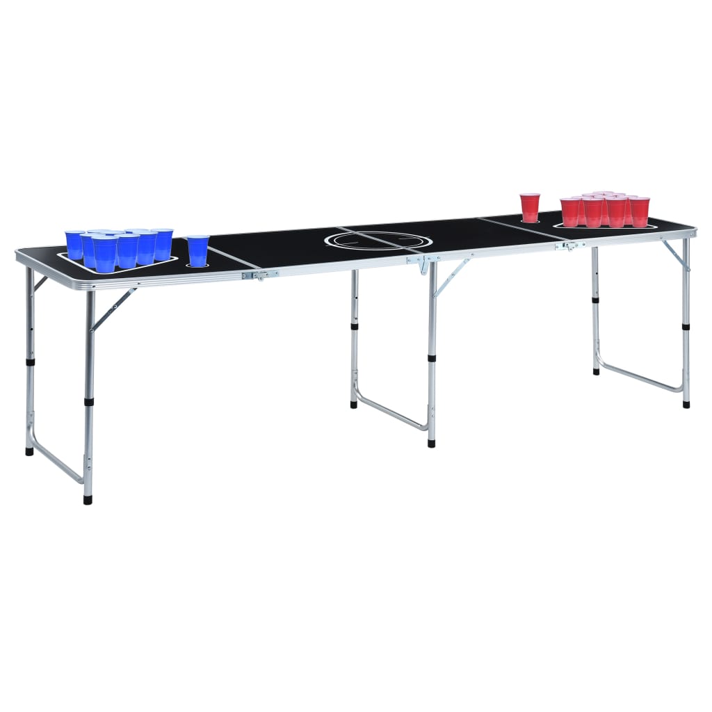 Table De Bière-Pong Pliable Avec Tasses Et Balles 240 Cm