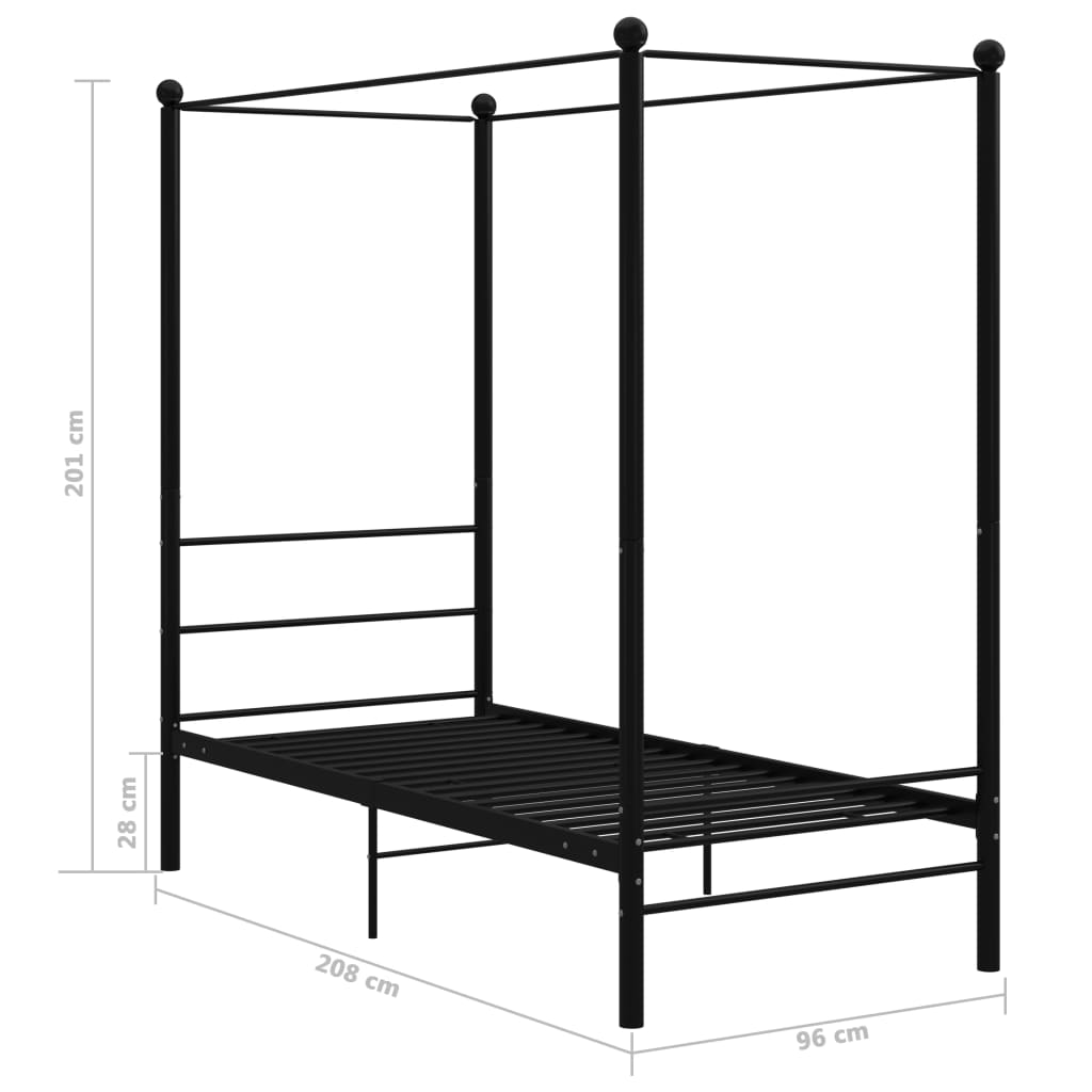 Cadre De Lit À Baldaquin Sans Matelas Métal