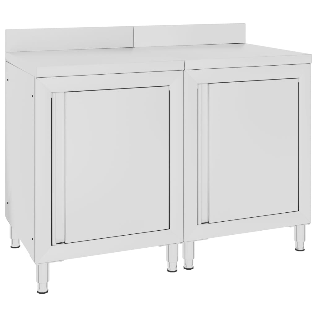 Table De Travail Commerciale Avec Armoire Inox