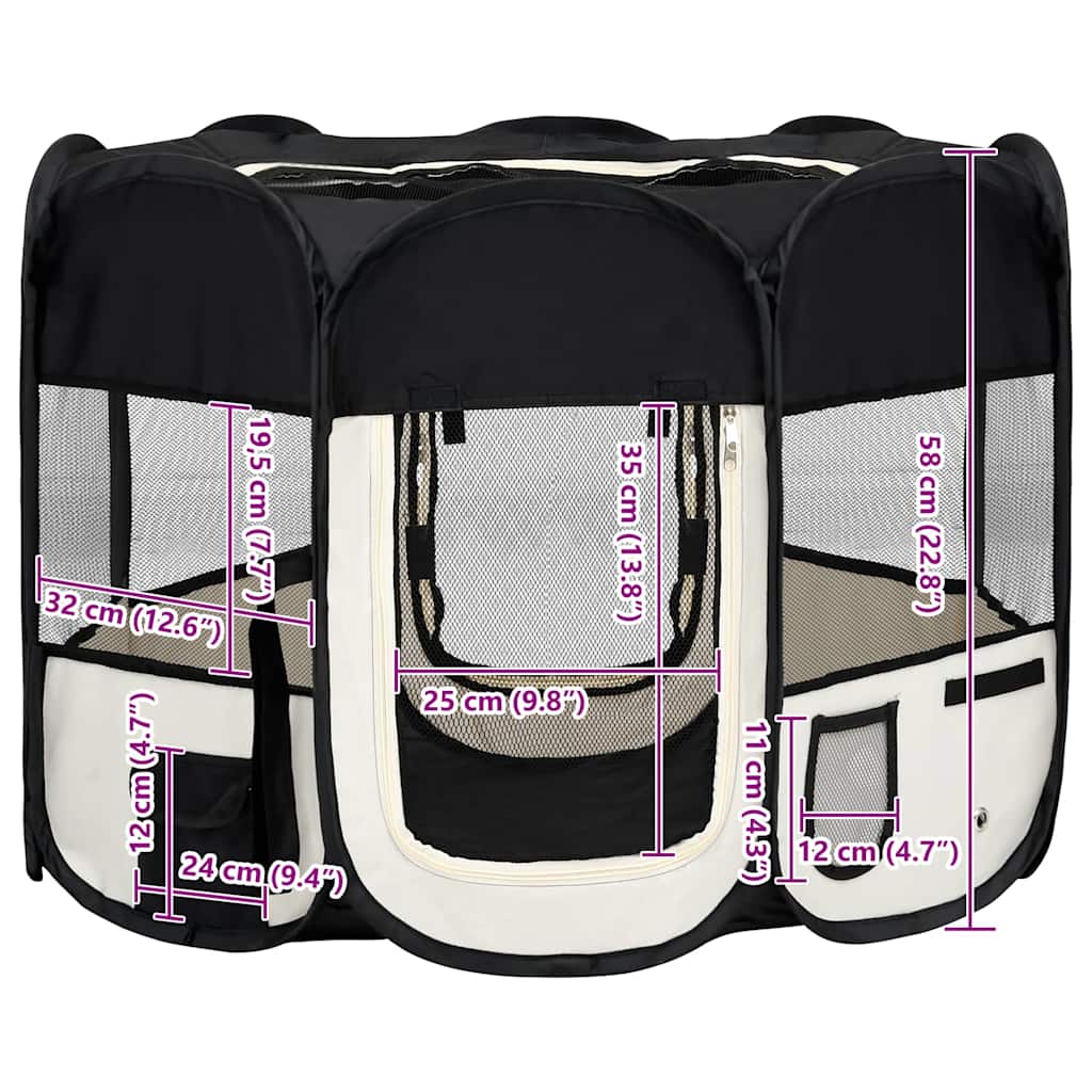 Parc Pour Chiens Pliable Avec Sac De Transport