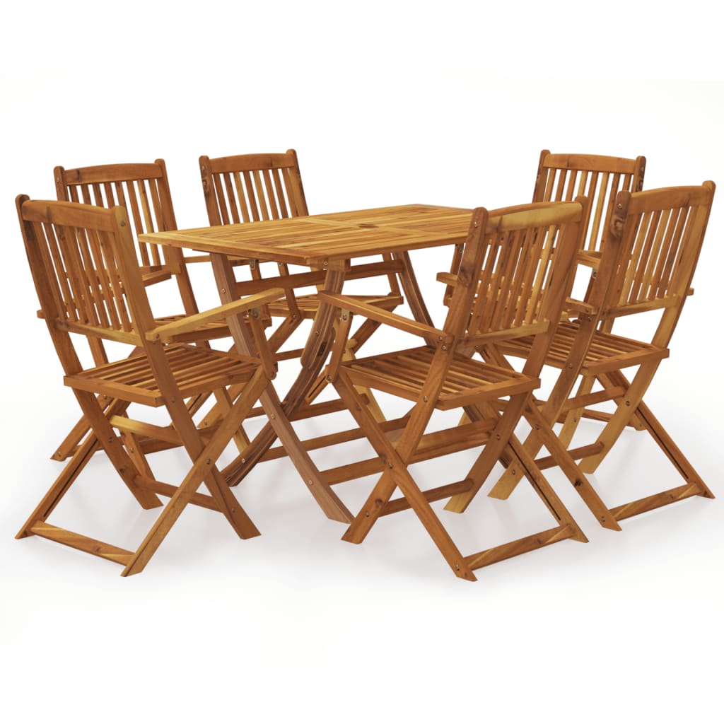 Ensemble À Manger De Jardin 7 Pcs Bois D'acacia Solide