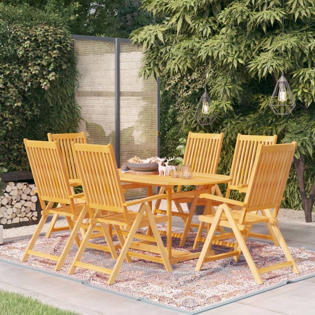 Ensemble À Manger De Jardin 7 Pcs Bois De Teck Massif