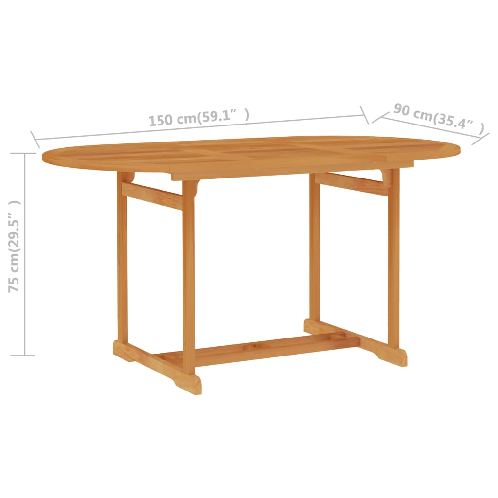 Ensemble À Manger De Jardin 5Pcs Coussins Bois Teck Massif