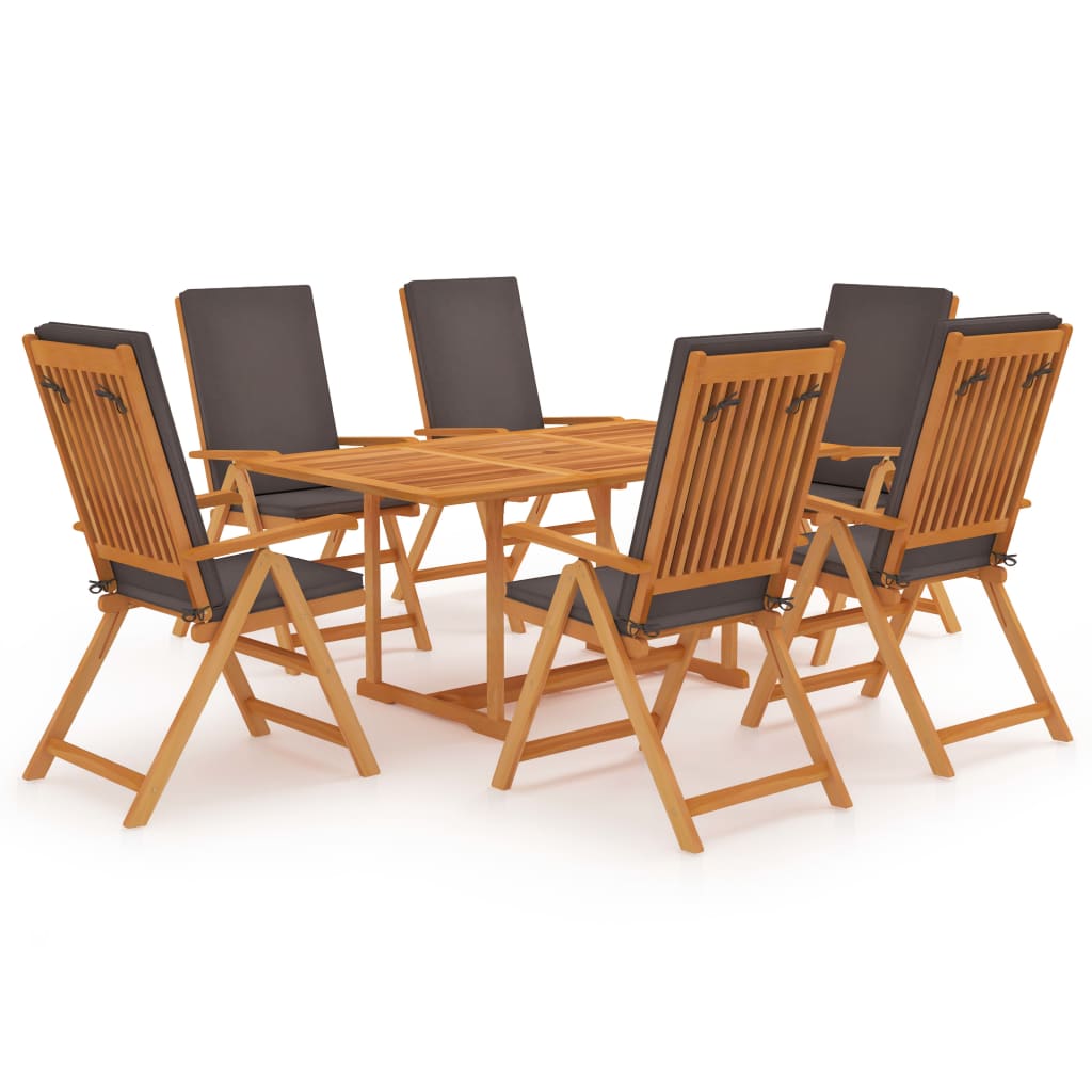 Ensemble À Manger De Jardin 5Pcs Coussins Bois Teck Massif