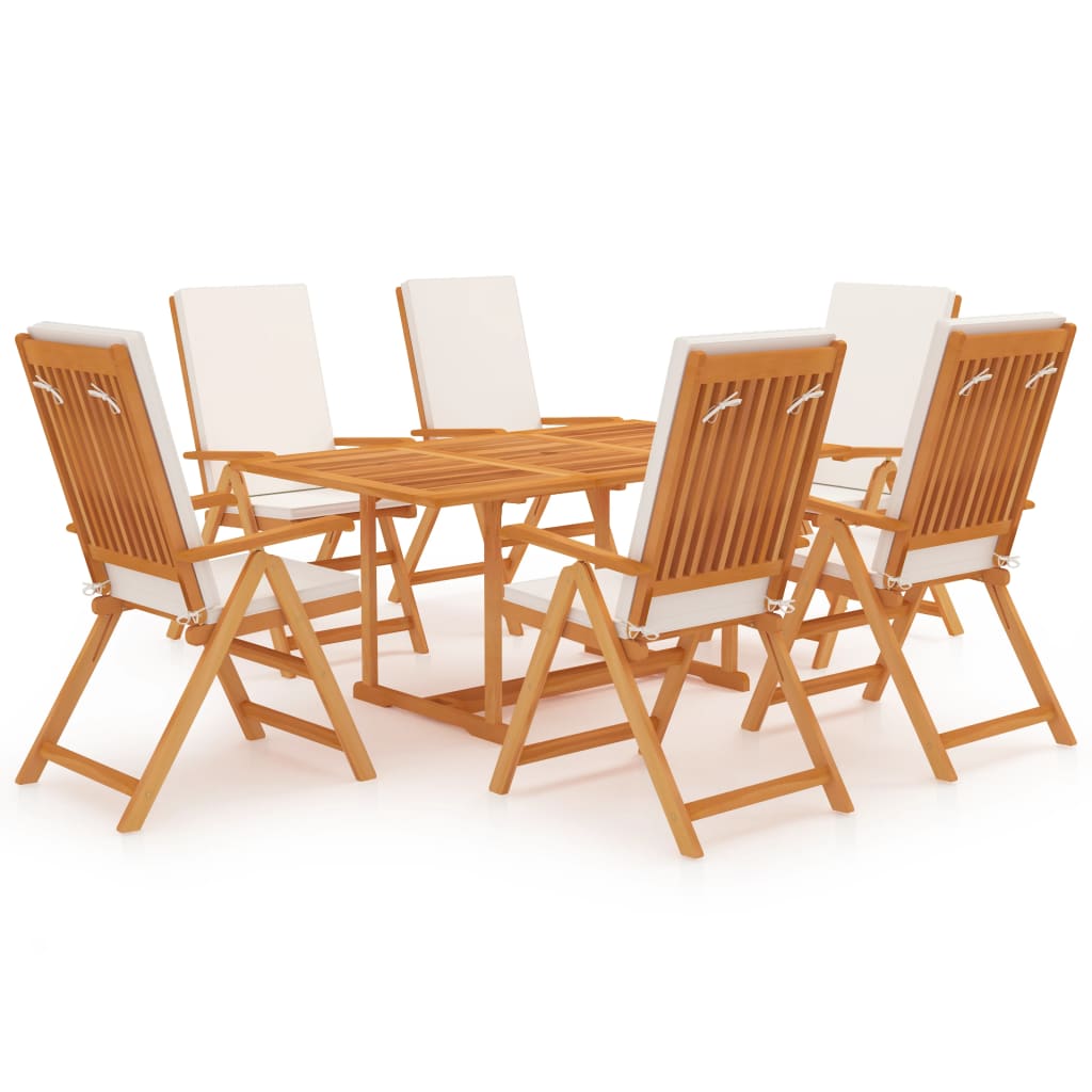 Ensemble À Manger De Jardin 5Pcs Coussins Bois Teck Massif