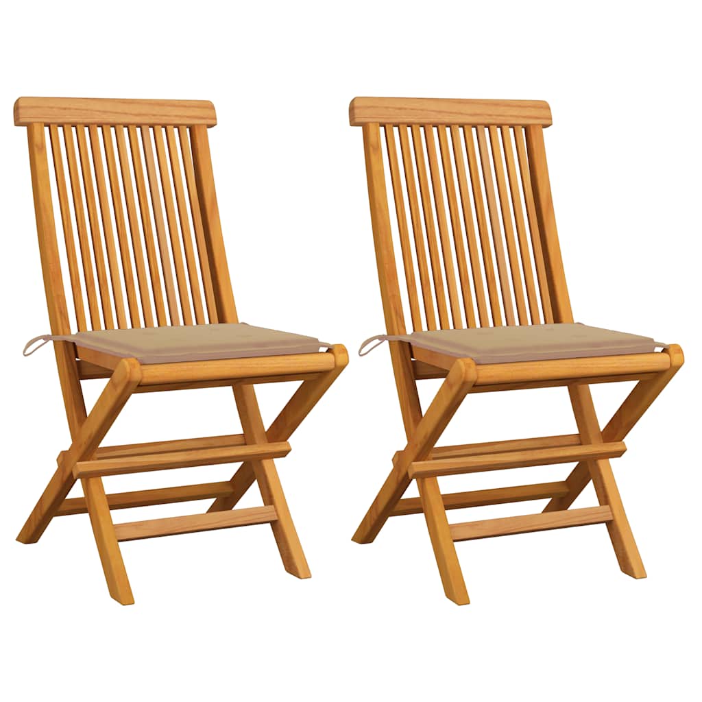 Chaises Pliantes Avec Coussins À Carreaux Rouges (6 Pièces) En Bois De Teck Massif