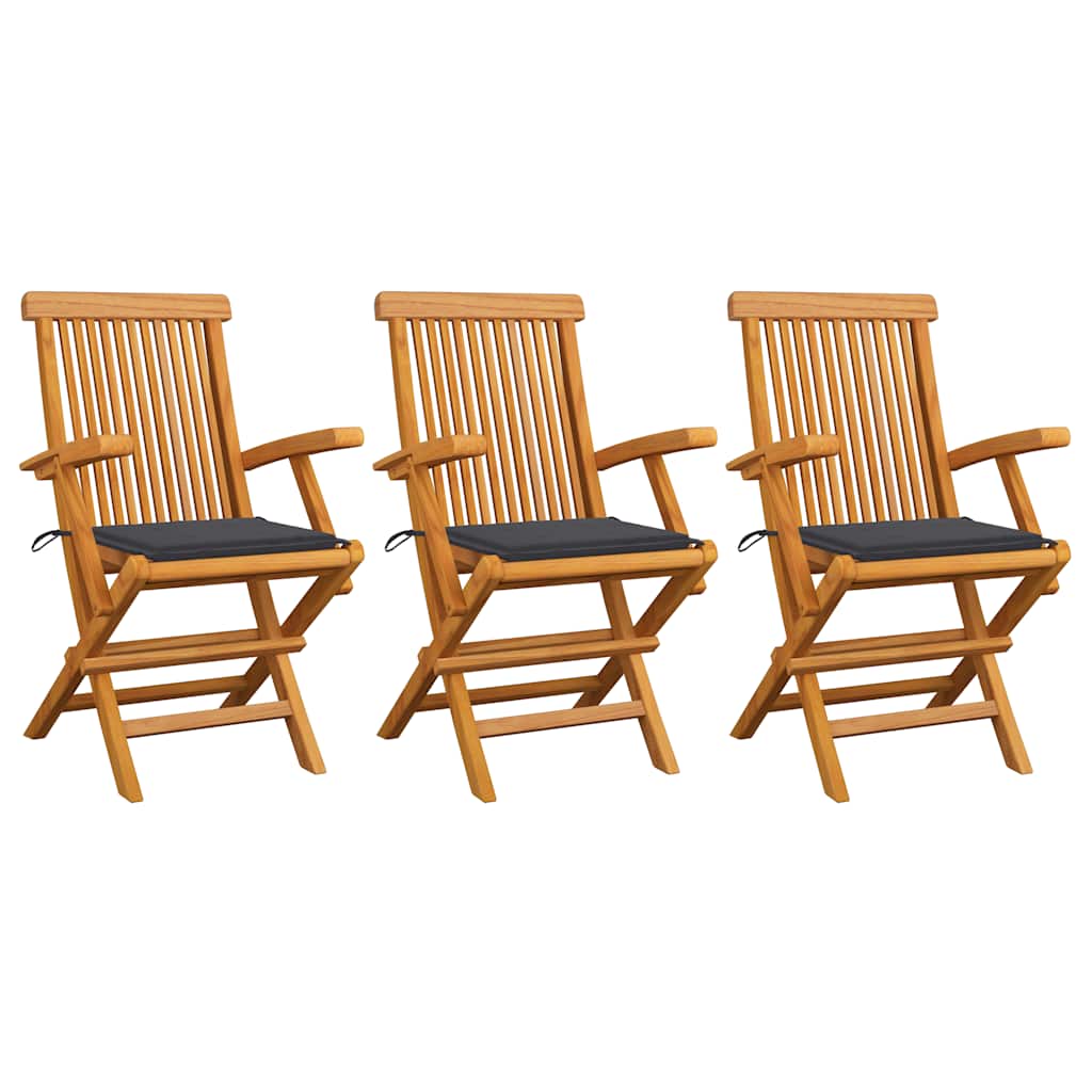 Chaises Pliantes Avec Coussins À Carreaux Rouges (6 Pièces) En Bois De Teck Massif