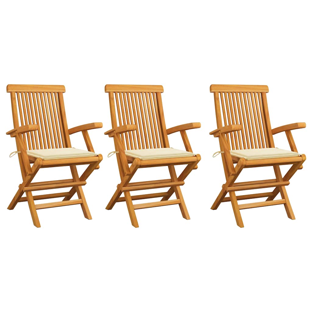 Chaises Pliantes Avec Coussins À Carreaux Rouges (6 Pièces) En Bois De Teck Massif