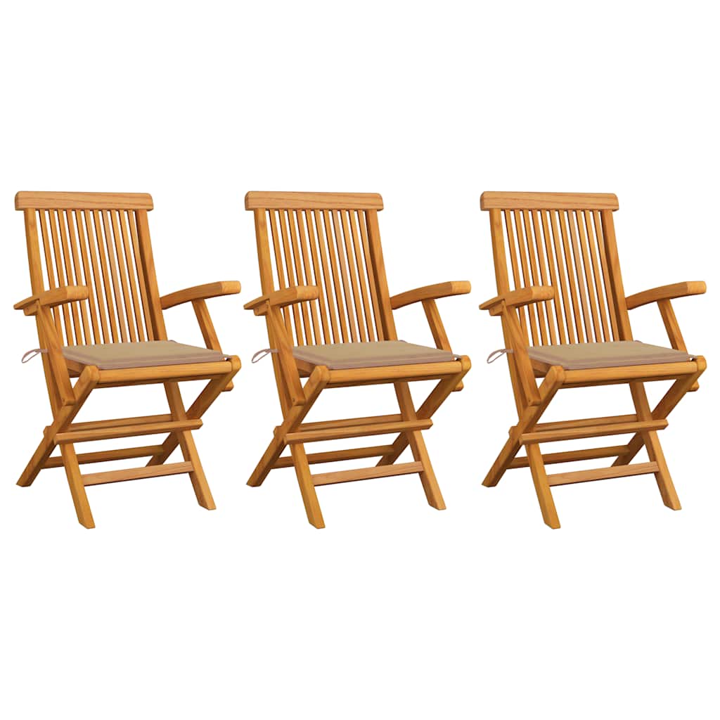 Chaises Pliantes Avec Coussins À Carreaux Rouges (6 Pièces) En Bois De Teck Massif