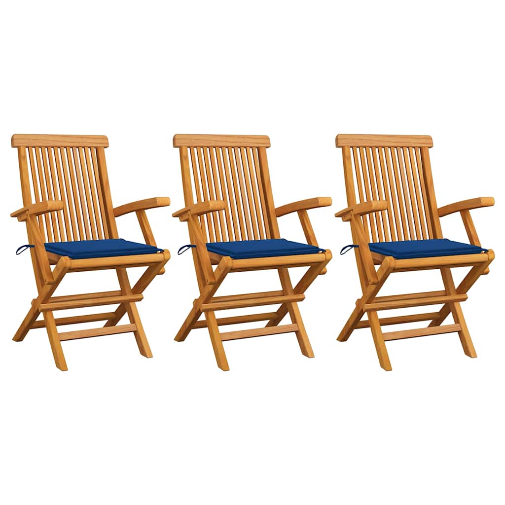 Chaises Pliantes Avec Coussins À Carreaux Rouges (6 Pièces) En Bois De Teck Massif